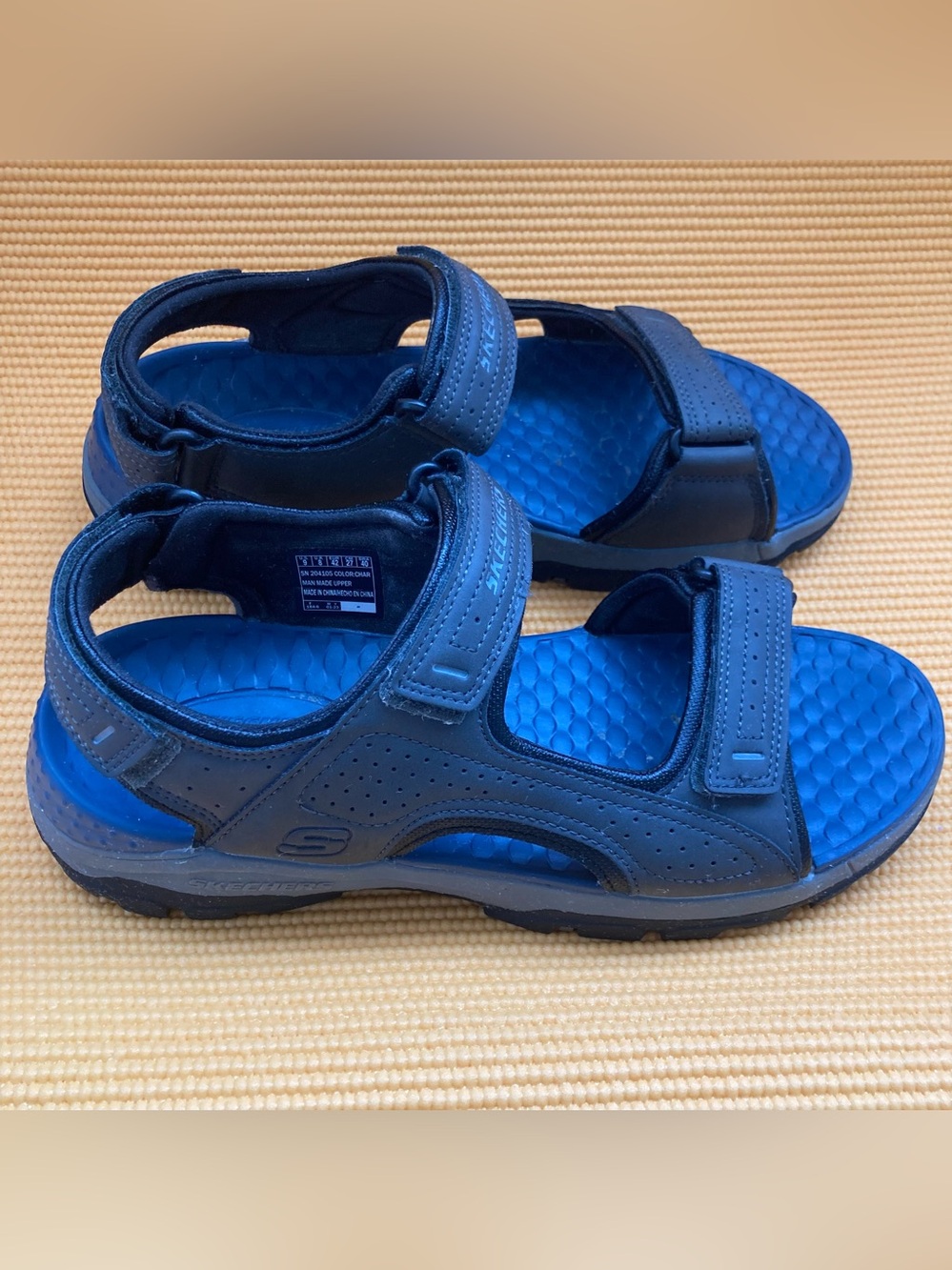 Skechers Tresman Men's Gray and Blue Outdoor Strap Sandals Size 9